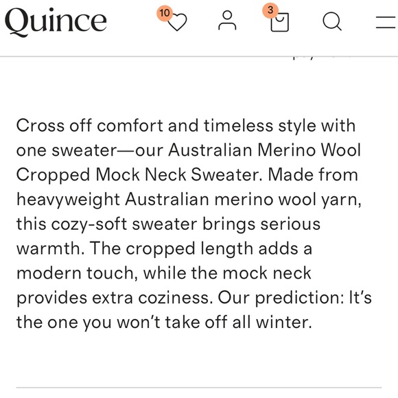 Quince Merino Wool Cropped Mock Neck Sweater - Picture 3 of 6